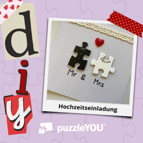 DIY Hochzeitseinladungen mit puzzleYOU-Puzzleteilchen